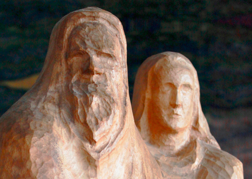 Holzskulptur von Paul Schatz, Odin und Freya 1930er Jahre
